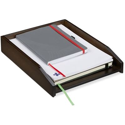 Relaxdays brevfack stapelbar, DIN A4-papper, kontor, skrivbord, dokumentfack bambu, HBT: 6 x 25 x 33 cm, brun Relaxdays brevfack stapelbar, DIN A4-papper, kontor, skrivbord, dokumentfack bambu, HBT: 6 x 25 x 33 cm, brun