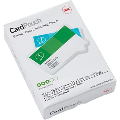 GBC Lamineringsfickor För Kort, 83 x 113 mm, Glansiga, 2 x 125 Mikron, 100-Pack, 3743154 GBC Lamineringsfickor För Kort, 83 x 113 mm, Glansiga, 2 x 125 Mikron, 100-Pack, 3743154