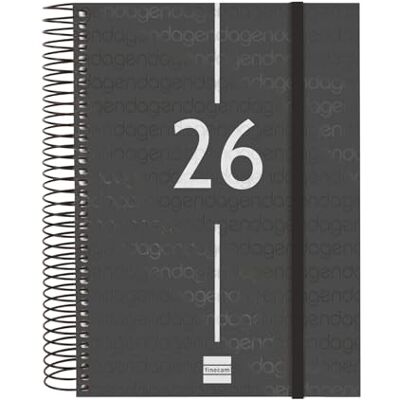 Finocam Spiralplanerare 2026 1 dag sida januari december (12 månader) Årlig dagbok 2026 med elastiskt gummi Spiral Year PP-lock svart baskisk Finocam Spiralplanerare 2026 1 dag sida januari december (12 månader) Årlig dagbok 2026 med elastiskt gummi Spiral Year PP-lock svart baskisk