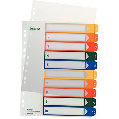 Leitz 12930000 Index, Olika Färger, A4, 1-10 Leitz 12930000 Index, Olika Färger, A4, 1-10