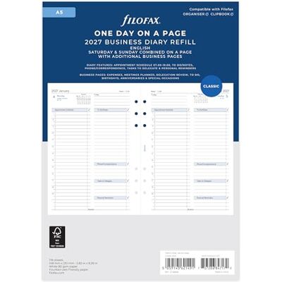 Filofax A5 arbetsdagar per sida engelska möten 2027 dagbok 27-68519 Filofax A5 arbetsdagar per sida engelska möten 2027 dagbok 27-68519