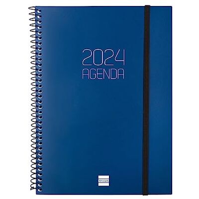 Finocam Opac Espiral Agenda 2024 horisontell veckodagbok januari 2024 december 2024 (12 månader) fransk blå Finocam Opac Espiral Agenda 2024 horisontell veckodagbok januari 2024 december 2024 (12 månader) fransk blå