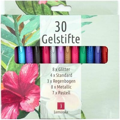 TerCasa 998701 Gelpennor set med 30 gelpennor med glitter, regnbåge, metallisk, standard och pastellfärgeffekter, 30 gelmålpennor för mjuk skrivning och ritning TerCasa 998701 Gelpennor set med 30 gelpennor med glitter, regnbåge, metallisk, standard och pastellfärgeffekter, 30 gelmålpennor för mjuk skrivning och ritning