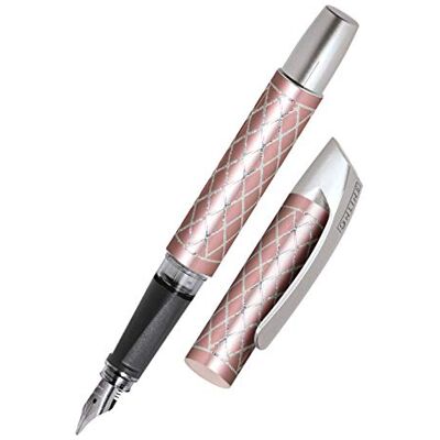 Online Fontänpenna Campus Diamond Rose, kalligrafifyllare, ergonomiskt handtag, bred kalligrafifjäder 1,8 mm, standardbläckpatroner, inkl. blå kombinationpatroner, lämplig för allergiker Online Fontänpenna Campus Diamond Rose, kalligrafifyllare, ergonomiskt handtag, bred kalligrafifjäder 1,8 mm, standardbläckpatroner, inkl. blå kombinationpatroner, lämplig för allergiker