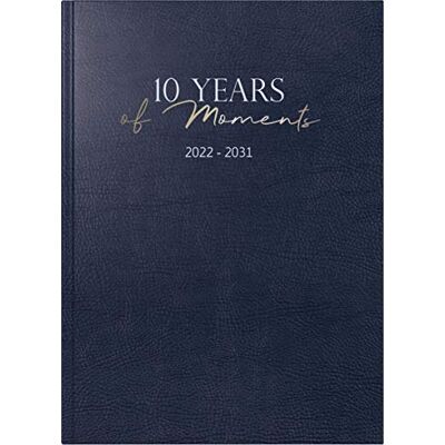 rido/idé 7022404012 10-Jahres-Kalender 2022-2031 "10 Years of Moments", Kunstleder-Einband blau rido/idé 7022404012 10-Jahres-Kalender 2022-2031 "10 Years of Moments", Kunstleder-Einband blau