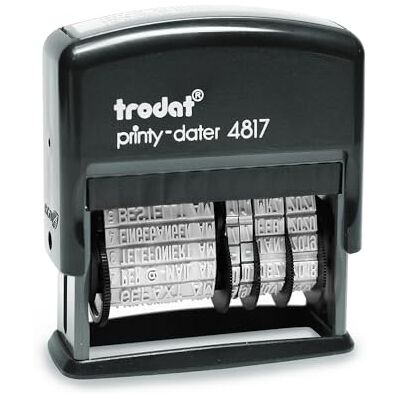 Trodat printy-dater 4817 514817 Stämpel, Svart, 2,49 cm x 8 cm x 7,01 cm, Tyska Trodat printy-dater 4817 514817 Stämpel, Svart, 2,49 cm x 8 cm x 7,01 cm, Tyska