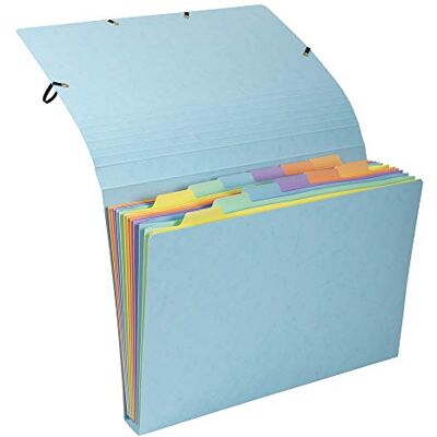 Exacompta Ref 58560E 1 Aquarel pastellfärgad kortficka med 12 fack elastisk förslutning storlek 34 x 24,5 cm för A4-dokument slumpmässiga färger Exacompta Ref 58560E 1 Aquarel pastellfärgad kortficka med 12 fack elastisk förslutning storlek 34 x 24,5 cm för A4-dokument slumpmässiga färger