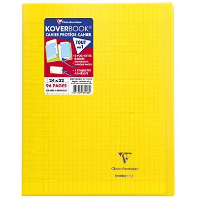 Clairefontaine 981406C en uppsättning med 10 gula Koverbook häftade anteckningsböcker 24 x 32 cm 96 sidor med stora rutor 90 g vitt papper Polypro-omslag Clairefontaine 981406C en uppsättning med 10 gula Koverbook häftade anteckningsböcker 24 x 32 cm 96 sidor med stora rutor 90 g vitt papper Polypro-omslag