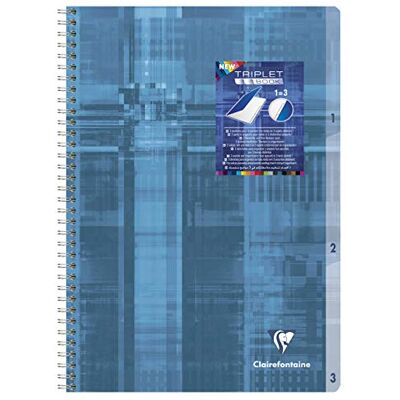 Clairefontaine 68171C trådbundna trippelbärbara datorer, A4, Séyès, 90 g, 90 ark blandade färger, paket med 5 Clairefontaine 68171C trådbundna trippelbärbara datorer, A4, Séyès, 90 g, 90 ark blandade färger, paket med 5