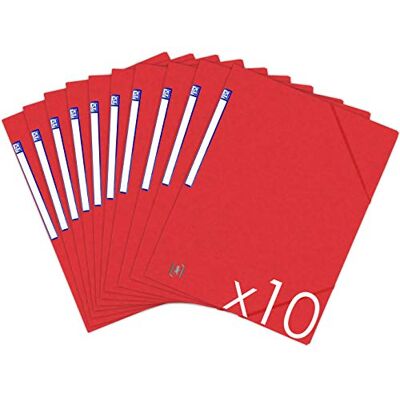 Oxford TopFile+ paket med 10 kartonmappar utan flikar med elastiska band A4-format röd Oxford TopFile+ paket med 10 kartonmappar utan flikar med elastiska band A4-format röd