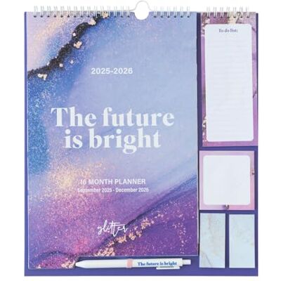 Grupo Erik Wall Planner 2026 Glitter Gifts For Family Monthly Planner With Stickers, Pen, Shopping List, Sticky Notes Wall Calendar 16 Months Sep 2025 Dec 2026 Grupo Erik Wall Planner 2026 Glitter Gifts For Family Monthly Planner With Stickers, Pen, Shopping List, Sticky Notes Wall Calendar 16 Months Sep 2025 Dec 2026