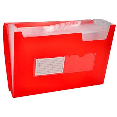 Liderpapel Mapp Fuelle 32110 Polypropylen Din A4 Röd Transparent 13 Lägenheter Liderpapel Mapp Fuelle 32110 Polypropylen Din A4 Röd Transparent 13 Lägenheter
