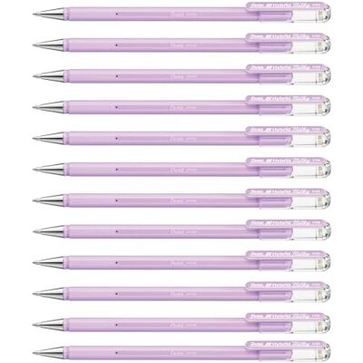 Pentel K108-P hybrid mjölkig rullpenna pastellgel bläck lila x12 Pentel K108-P hybrid mjölkig rullpenna pastellgel bläck lila x12