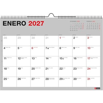 Miquelrius Kalender 18 månader 2026 2027 Basic, A3-väggkalender (42 x 29,6 cm), med poängplats, dubbel hängande spiral, spanska Miquelrius Kalender 18 månader 2026 2027 Basic, A3-väggkalender (42 x 29,6 cm), med poängplats, dubbel hängande spiral, spanska