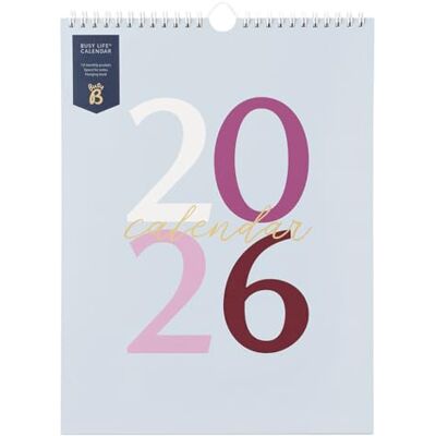 Busy B 2026 Busy Life väggkalender jan till dec blå grafisk 2026 kalender med månad att visa, 12 månatliga förvaringsfickor, utrymme för anteckningar, att göra och hänga krok Busy B 2026 Busy Life väggkalender jan till dec blå grafisk 2026 kalender med månad att visa, 12 månatliga förvaringsfickor, utrymme för anteckningar, att göra och hänga krok