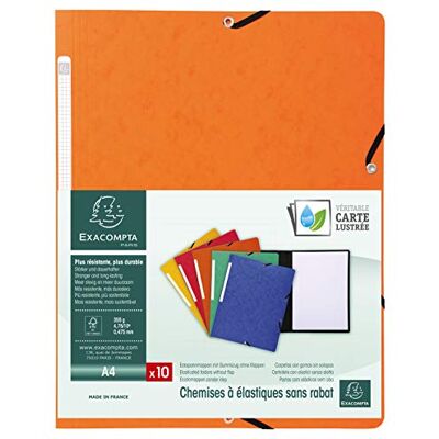 Exacompta 55414E förpackning (med 10 hörnflikar av Manila-kartong 355 g, idealisk för dokument DIN A4, ryggbricka) 10 st. orange Exacompta 55414E förpackning (med 10 hörnflikar av Manila-kartong 355 g, idealisk för dokument DIN A4, ryggbricka) 10 st. orange
