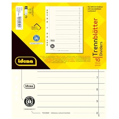 Idena 300321 A4 10 ämnesavdelare kit, beige Idena 300321 A4 10 ämnesavdelare kit, beige
