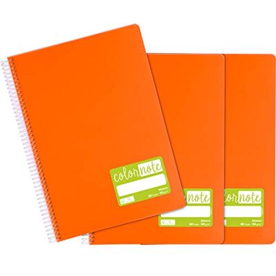 Grafoplás 98527652 Pack med 3 vita blad anteckningsböcker, A4, Polypropylen apelsin, FSC-certifikat, ColorNote-serien Grafoplás 98527652 Pack med 3 vita blad anteckningsböcker, A4, Polypropylen apelsin, FSC-certifikat, ColorNote-serien