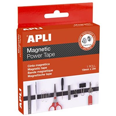 APLI 19185 Extra stark magnetisk tejp 19 mm x 2 m hög hållfasthet APLI 19185 Extra stark magnetisk tejp 19 mm x 2 m hög hållfasthet