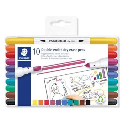 STAEDTLER 3010 dubbelfibermålare, avtorkningsbar, 10 dubbelfibermålare, 3010 TB10 STAEDTLER 3010 dubbelfibermålare, avtorkningsbar, 10 dubbelfibermålare, 3010 TB10