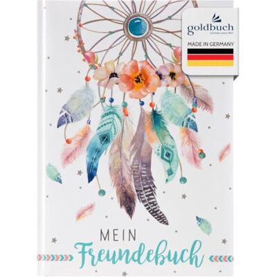 goldbuch 43 205 vänner bok drömfångare DIN A5, att fylla i, minnesbok för vänner, anteckningsbok med 84 illustrerade sidor, omslag med konsttryck, vit goldbuch 43 205 vänner bok drömfångare DIN A5, att fylla i, minnesbok för vänner, anteckningsbok med 84 illustrerade sidor, omslag med konsttryck, vit