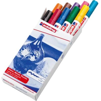 edding 750 glanslackmarkörset – flerfärgad – 10 färgglada lackmarkörer – rund spets 2–4 mm – färgpenna för glas, sten, trä, plast och papper – vattentät, starkt täckande, 10-pack edding 750 glanslackmarkörset – flerfärgad – 10 färgglada lackmarkörer – rund spets 2–4 mm – färgpenna för glas, sten, trä, plast och papper – vattentät, starkt täckande, 10-pack