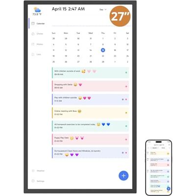 Dragon -kalender, 27 tums digital kalender 2025 väggplanerare för familj, 1080P Full HD interaktiv pekskärm, smart syseldiagram och hemorganisation, gåva för upptagna familjer schemaläggning Dragon -kalender, 27 tums digital kalender 2025 väggplanerare för familj, 1080P Full HD interaktiv pekskärm, smart syseldiagram och hemorganisation, gåva för upptagna familjer schemaläggning