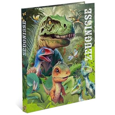 HERMA Certifikatmapp A4-dinosaurie, certifikatmapp med 10 genomskinliga fodral för 20 certifikat, certifikat och dokument, certifikatringbok med innertryck, 4-ringmekanik och förädlat djurmotiv för HERMA Certifikatmapp A4-dinosaurie, certifikatmapp med 10 genomskinliga fodral för 20 certifikat, certifikat och dokument, certifikatringbok med innertryck, 4-ringmekanik och förädlat djurmotiv för