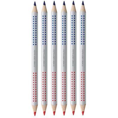 Faber-Castell 205083 – färgpennor Jumbo Grip, silvpartispenna, 6 stycken, rött och blått, perfekt för nybörjare Faber-Castell 205083 – färgpennor Jumbo Grip, silvpartispenna, 6 stycken, rött och blått, perfekt för nybörjare