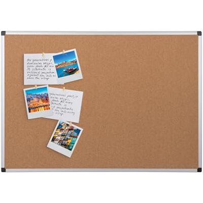 Bi-Office Korkplatta Maya med aluminiumram och högkvalitativ naturkorgyta, anslagstavla, 90 x 60 cm Bi-Office Korkplatta Maya med aluminiumram och högkvalitativ naturkorgyta, anslagstavla, 90 x 60 cm