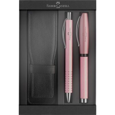 Faber-Castell 202188 – Presentförpackning Essentio Aluminium rosé, med reservfyllpenna, kulspetspenna och pennfodral, elegant skrivset Faber-Castell 202188 – Presentförpackning Essentio Aluminium rosé, med reservfyllpenna, kulspetspenna och pennfodral, elegant skrivset