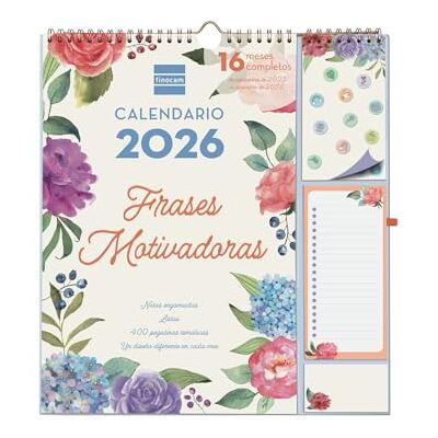 Finocam Väggkalender plus 16 månader 2025 2026 månad Vista september 2025 december 2026 (16 månader) motiverande fraser spanska Finocam Väggkalender plus 16 månader 2025 2026 månad Vista september 2025 december 2026 (16 månader) motiverande fraser spanska
