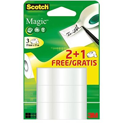 Scotch 8-1915R2+1 Tejp, Genomskinlig, 3 rullar Scotch 8-1915R2+1 Tejp, Genomskinlig, 3 rullar