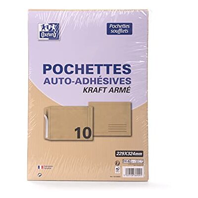 Oxford 100809 självhäftande kuvert 229 x 324 förpackning med 10 guldpapper Oxford 100809 självhäftande kuvert 229 x 324 förpackning med 10 guldpapper