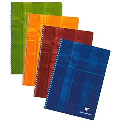 Clairefontaine 81444C – förpackning med 10 häftklamrar med spiralbindning, DIN A4, 50 ark, rutig, 90 g, blandade färger, 1-pack Clairefontaine 81444C – förpackning med 10 häftklamrar med spiralbindning, DIN A4, 50 ark, rutig, 90 g, blandade färger, 1-pack