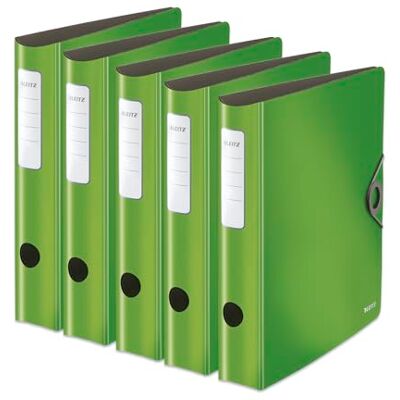 Leitz kvalitetspärm 180° aktiv solid, 5-pack, A4, smal, rundad rygg, 6,5 cm bred, gummibandslås, lätt polyfoam, plastmapp, ljusgrön, 10481050 Leitz kvalitetspärm 180° aktiv solid, 5-pack, A4, smal, rundad rygg, 6,5 cm bred, gummibandslås, lätt polyfoam, plastmapp, ljusgrön, 10481050