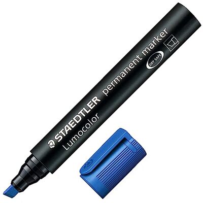 STAEDTLER 350-3 Lumocolor Marker permanent Keilspitze, 2 oder 5 mm, 10 Stück, blau STAEDTLER 350-3 Lumocolor Marker permanent Keilspitze, 2 oder 5 mm, 10 Stück, blau