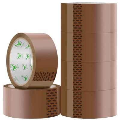 iSOUL 6 rullar förpackningstejp, låg ljudnivå, solid brun, 48 mm x 66 m, för förpackningslådor, stark förpackningstejp, flyttbar iSOUL 6 rullar förpackningstejp, låg ljudnivå, solid brun, 48 mm x 66 m, för förpackningslådor, stark förpackningstejp, flyttbar