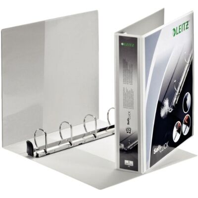 Leitz 4 ringpärmar, rymmer upp till 380 ark, SoftClick-intervall, 63 mm ryggrad, 42030001 – A4, vit Leitz 4 ringpärmar, rymmer upp till 380 ark, SoftClick-intervall, 63 mm ryggrad, 42030001 – A4, vit