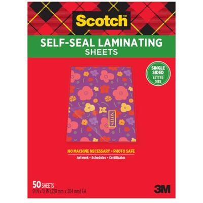 Scotch ® lamineringsark, 9 tum x 12 tum, brevstorlek ensidig Scotch ® lamineringsark, 9 tum x 12 tum, brevstorlek ensidig