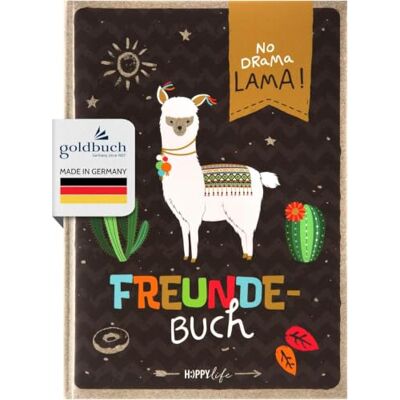 goldbuch 43581 Vändebok Happylife Lama DIN A5, vänskapsbok att fylla, påminnelsebok till vänner, anteckningsbok med 88 illustrerade sidor, omslag med konsttryck, ca 15 x 21 x 1,5 cm goldbuch 43581 Vändebok Happylife Lama DIN A5, vänskapsbok att fylla, påminnelsebok till vänner, anteckningsbok med 88 illustrerade sidor, omslag med konsttryck, ca 15 x 21 x 1,5 cm