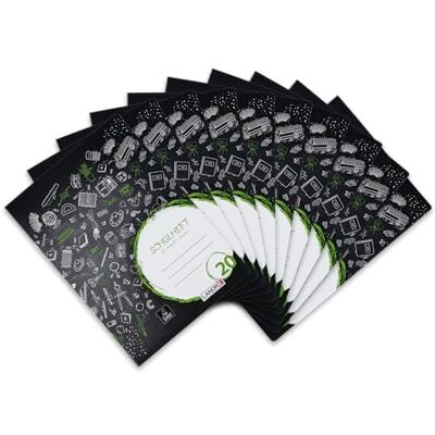 LANDRE skolhäfte A4 blank, linjerat 20, 32 ark, svart, 10 stycken LANDRE skolhäfte A4 blank, linjerat 20, 32 ark, svart, 10 stycken