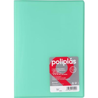 Grafoplás Grafoplas I Plastfodral I 50 Genomskinliga fodral I Storlek Folio Pastellgrön I Serie Genomskinlig Polypler I Tillverkad i Spanien I Stor Förvaringskapacitet Grafoplás Grafoplas I Plastfodral I 50 Genomskinliga fodral I Storlek Folio Pastellgrön I Serie Genomskinlig Polypler I Tillverkad i Spanien I Stor Förvaringskapacitet