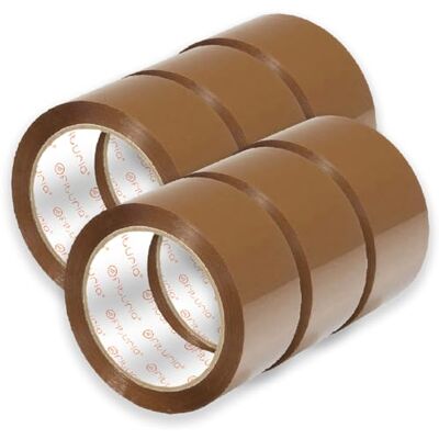 OFITURIA Förpackningstejp, brun självhäftande tejp, flyttning och frakt, förpackningstejp för förpackning, försegling säker och stark förpackning (50 mm x 66 m, 6 band) OFITURIA Förpackningstejp, brun självhäftande tejp, flyttning och frakt, förpackningstejp för förpackning, försegling säker och stark förpackning (50 mm x 66 m, 6 band)