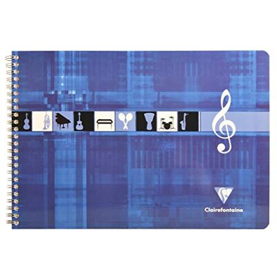 Clairefontaine 8104C Lot de 10 Cahiers de Musique à Spirale Bleu Klein – A4 21 x 29,7 cm – 50 sidor 8 portar – Papier Blanc 90 g – Couverture Carte Pelliculée Clairefontaine 8104C Lot de 10 Cahiers de Musique à Spirale Bleu Klein – A4 21 x 29,7 cm – 50 sidor 8 portar – Papier Blanc 90 g – Couverture Carte Pelliculée