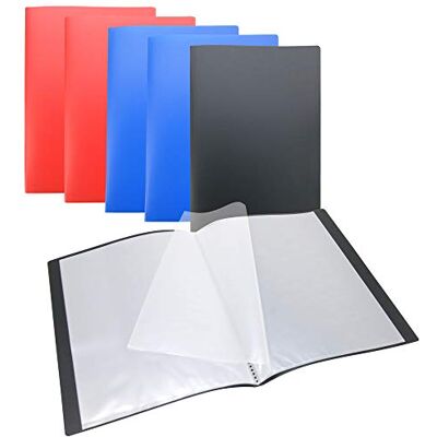 Waytex 931410P set med 6 A4-dokumentskydd 60 vyer 30 fickor polypro omslag blandade färger Waytex 931410P set med 6 A4-dokumentskydd 60 vyer 30 fickor polypro omslag blandade färger