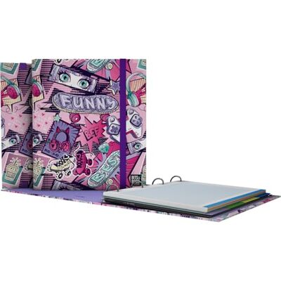 Grafoplás Grafoplas A4-mapp med stansade ringar med påfyllningsringar och avdelare, 90 g fyrkantiga ark 5 x 5 färgkant, genomskinligt kuvert, ärm och Bobs Pop Up Design Grafoplás Grafoplas A4-mapp med stansade ringar med påfyllningsringar och avdelare, 90 g fyrkantiga ark 5 x 5 färgkant, genomskinligt kuvert, ärm och Bobs Pop Up Design