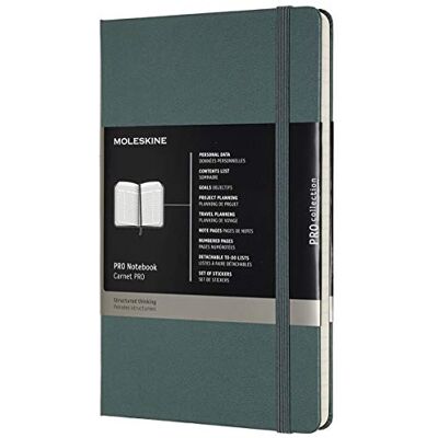 Moleskine Pro anteckningsbok, professionell kontorsanteckningsbok, hårt omslag, skogsgrön, stort format 13 x 21 cm Moleskine Pro anteckningsbok, professionell kontorsanteckningsbok, hårt omslag, skogsgrön, stort format 13 x 21 cm