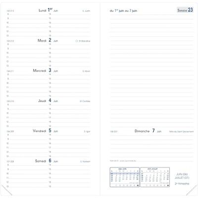 QUO VADIS Agenda Refill 2026 Italnote B horisontell vecka franska mitten av december till december 8,8 x 17 cm vitt Clairefontaine papper QUO VADIS Agenda Refill 2026 Italnote B horisontell vecka franska mitten av december till december 8,8 x 17 cm vitt Clairefontaine papper