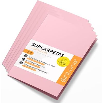 OFITURIA Undermappar A4-kartong, Arkivmappar 180 gr, Dokumentsorterare, Pack med 50 undermappar för kontor i färger för arkivering och sortering av papper Offituria (rosa) OFITURIA Undermappar A4-kartong, Arkivmappar 180 gr, Dokumentsorterare, Pack med 50 undermappar för kontor i färger för arkivering och sortering av papper Offituria (rosa)